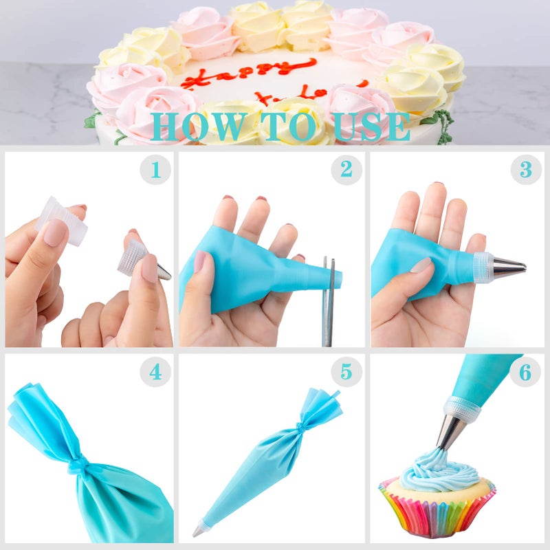 Nifogo Cake Decorating Supplies Kit Tools 356pcs, Nifogo Baking Accessories with Cake Turntable, Pastry Piping Bag, Piping Icing Tips for Beginners - Image 5